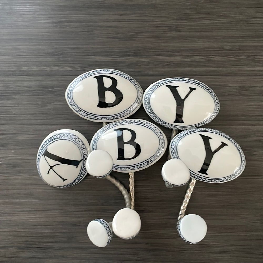 Anthropologie Hooks Letters initials